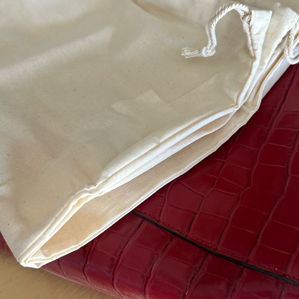 NWT. Ralph Lauren Embossed Red Adley Shoulder Bag with tassel - Picture 11 of 14